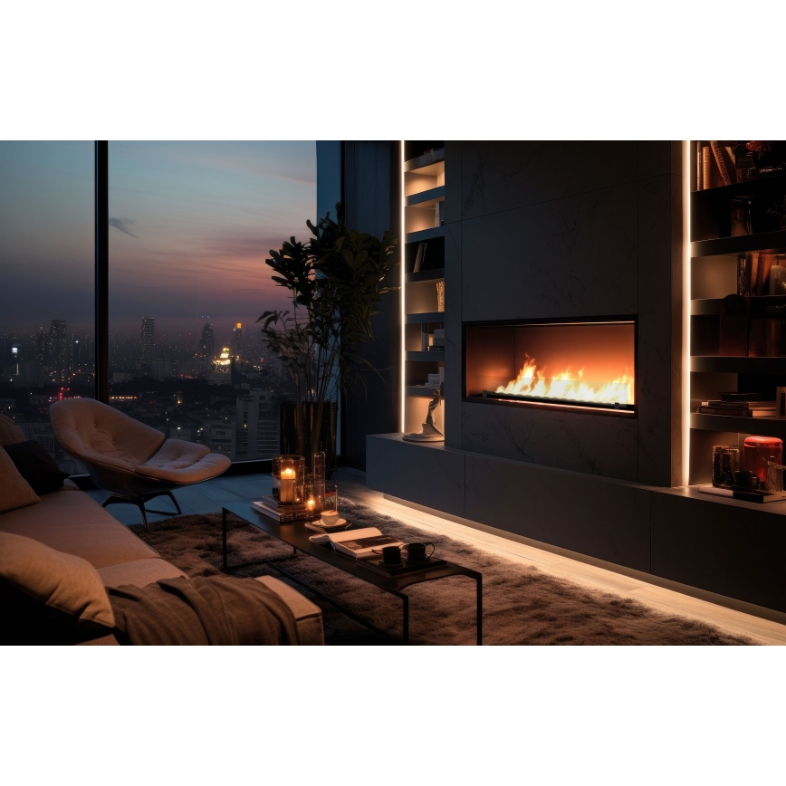 InFire - Vgradni BIO kamin 49,4x124,4 cm 6kW črna