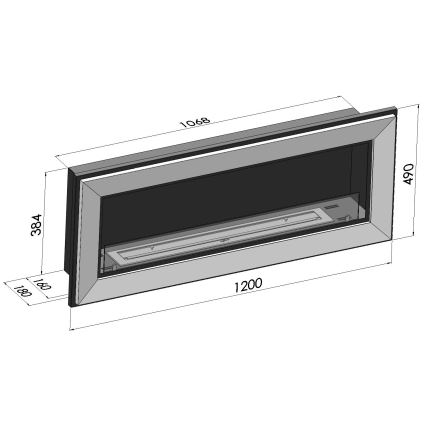 InFire - Vgradni BIO kamin 49x120 cm 3kW črna