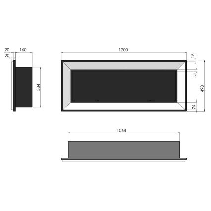 InFire - Vgradni BIO kamin 49x120 cm 3kW črna