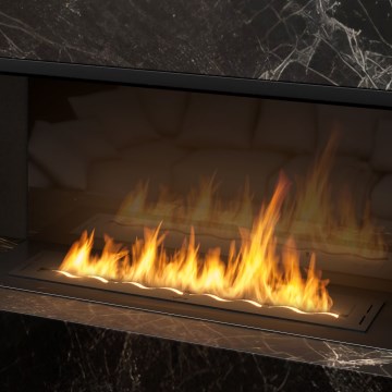 InFire - Vgradni BIO kamin 7,5x100 cm 6kW črna