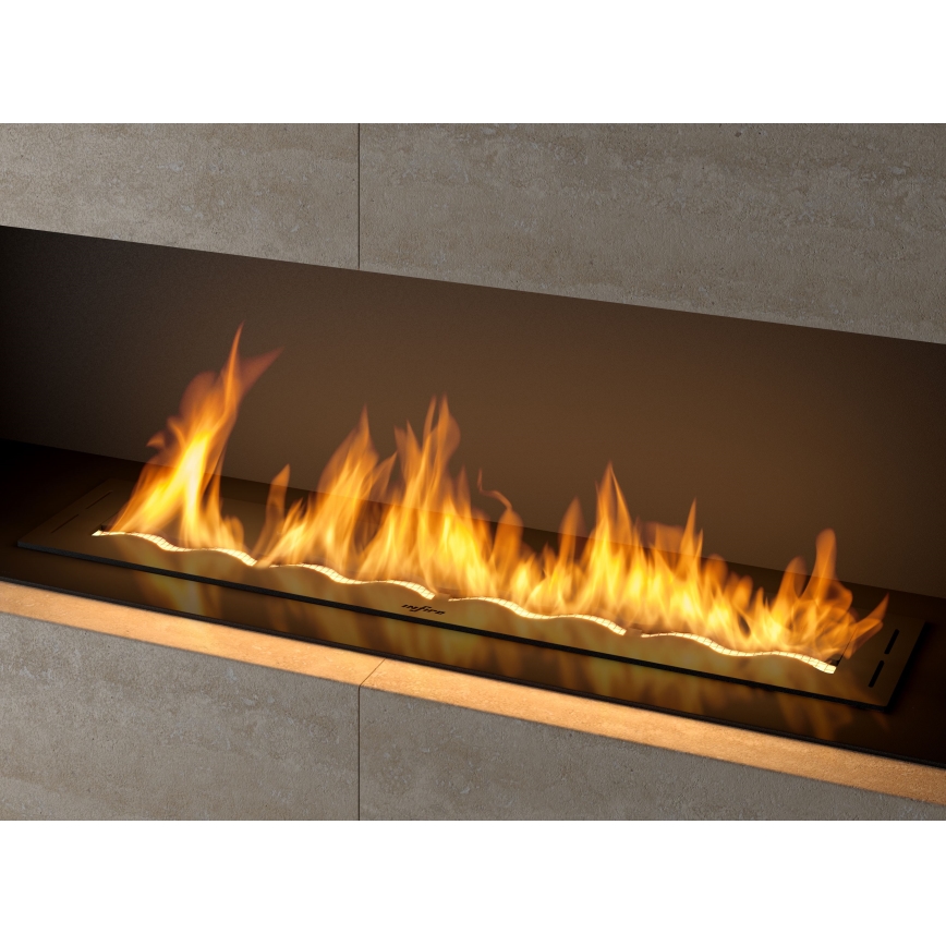 InFire - Vgradni BIO kamin 7,5x100 cm 6kW črna