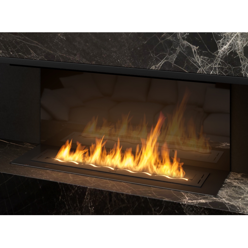 InFire - Vgradni BIO kamin 7,5x100 cm 6kW črna