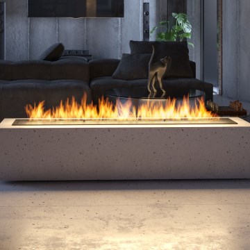 InFire - Vgradni BIO kamin 7,5x120 cm 7kW črna
