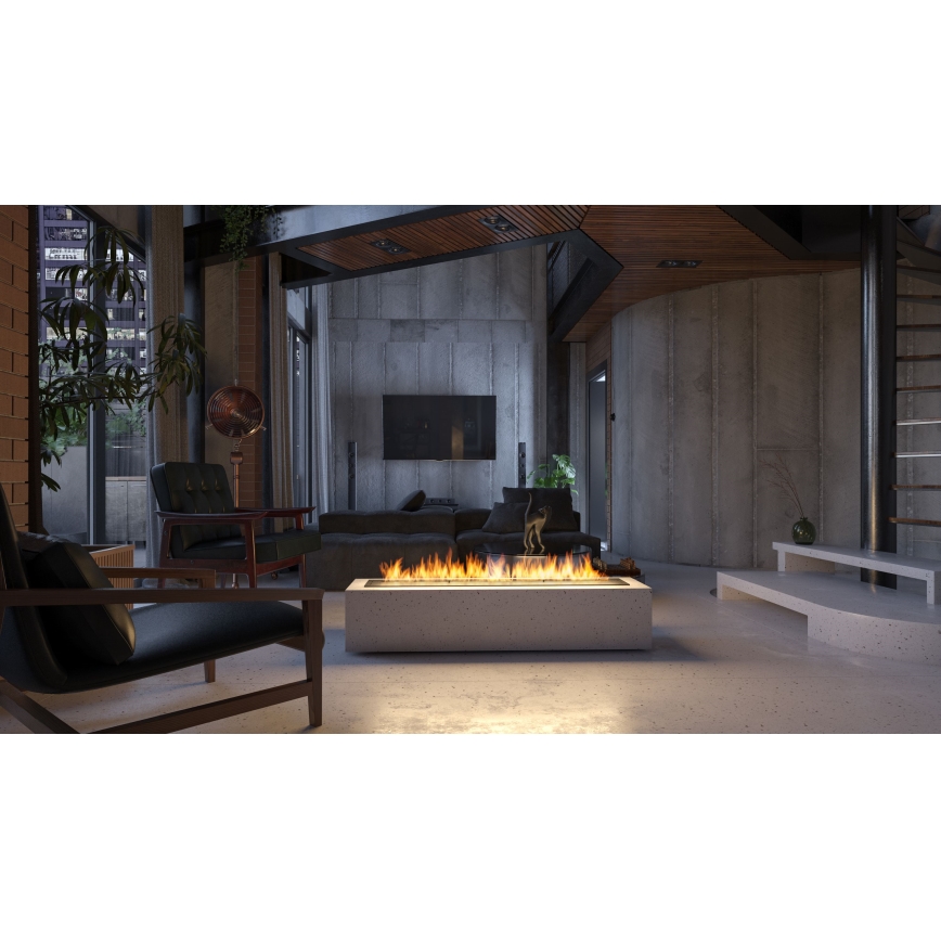 InFire - Vgradni BIO kamin 7,5x120 cm 7kW črna