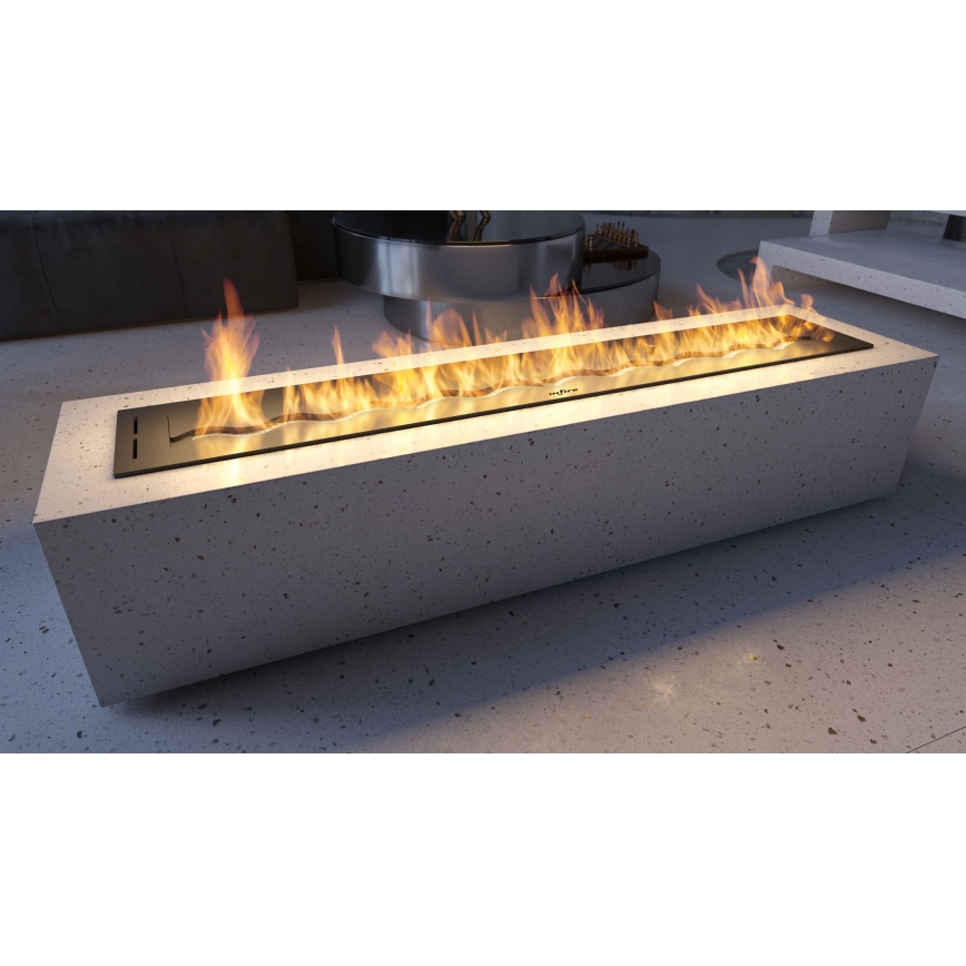 InFire - Vgradni BIO kamin 7,5x120 cm 7kW črna
