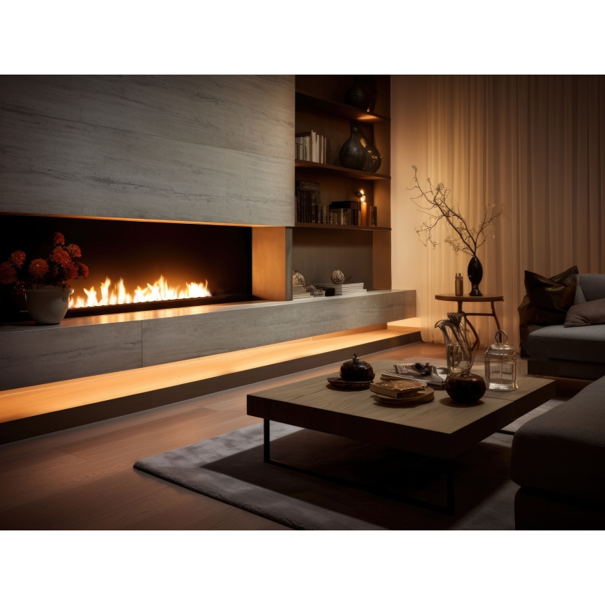 InFire - Vgradni BIO kamin 7,5x120 cm 7kW črna