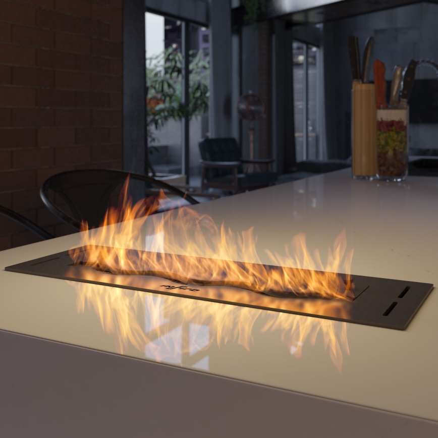 InFire - Vgradni BIO kamin 7,5x50 cm 3,5kW črna