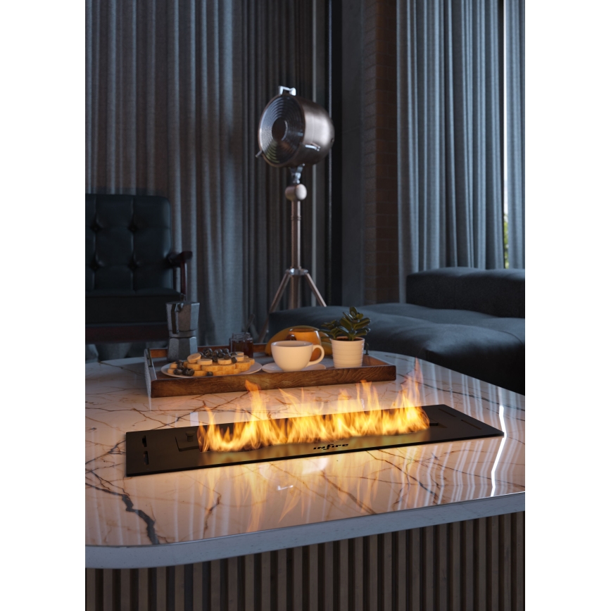InFire - Vgradni BIO kamin 7,5x50 cm 3,5kW črna