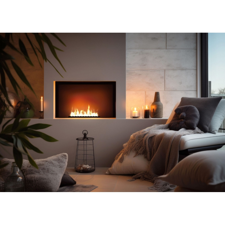InFire - Vgradni BIO kamin 7,5x50 cm 3,5kW črna