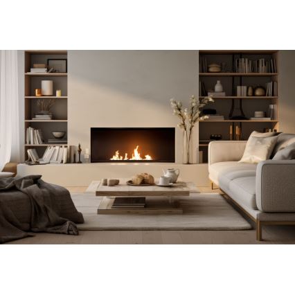 InFire - Vgradni BIO kamin 7,5x60 cm 3,5kW črna