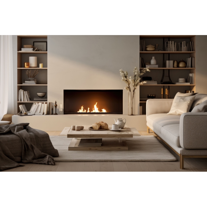 InFire - Vgradni BIO kamin 7,5x60 cm 3,5kW črna