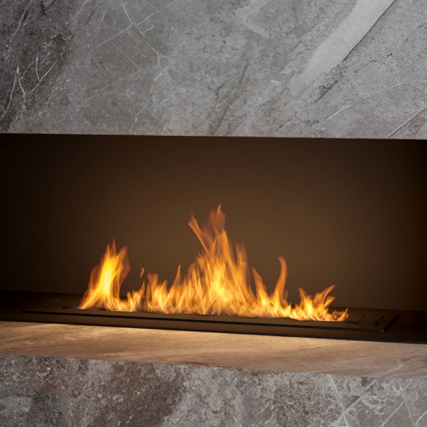 InFire - Vgradni BIO kamin 7,5x80 cm 6kW črna