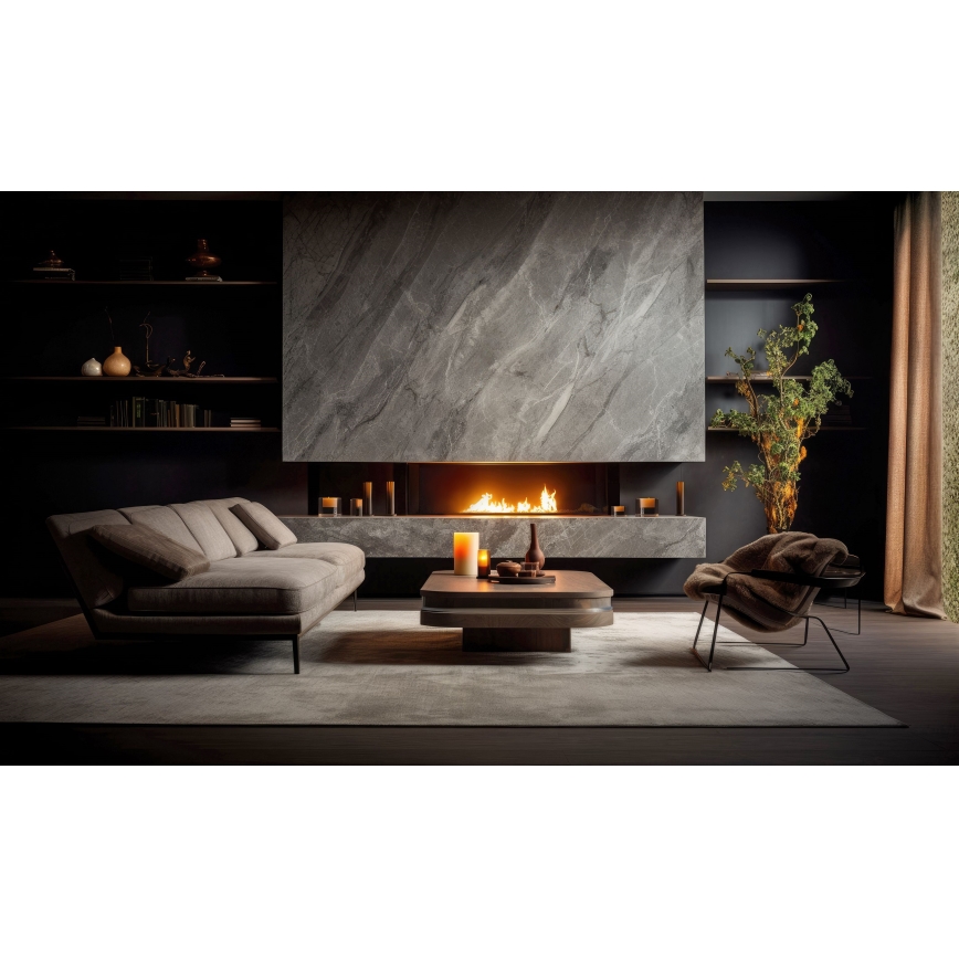 InFire - Vgradni BIO kamin 7,5x80 cm 6kW črna