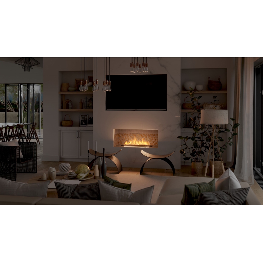 InFire - Vgradni BIO kamin 7,5x80 cm 6kW črna
