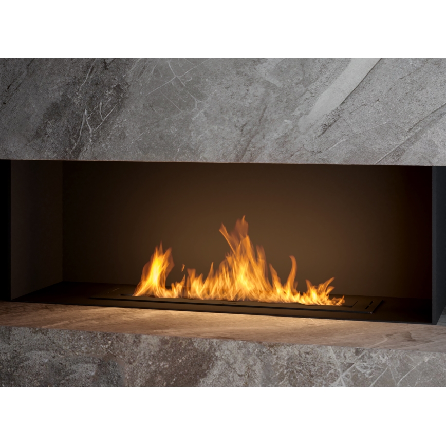 InFire - Vgradni BIO kamin 7,5x80 cm 6kW črna