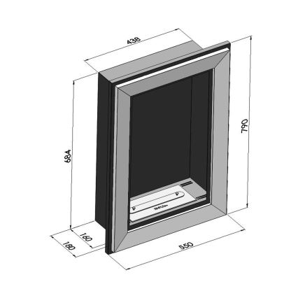 InFire - Vgradni BIO kamin 79x55 cm 3kW črna