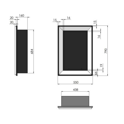 InFire - Vgradni BIO kamin 79x55 cm 3kW črna