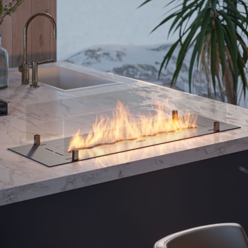 InFire - Vgradni BIO kamin 8,5x100 cm 6kW črna
