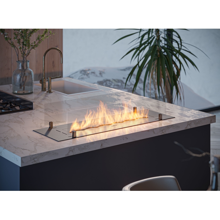 InFire - Vgradni BIO kamin 8,5x100 cm 6kW črna