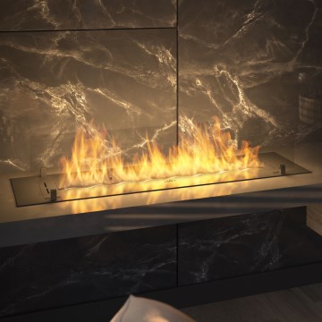 InFire - Vgradni BIO kamin 8,5x120 cm 6kW črna