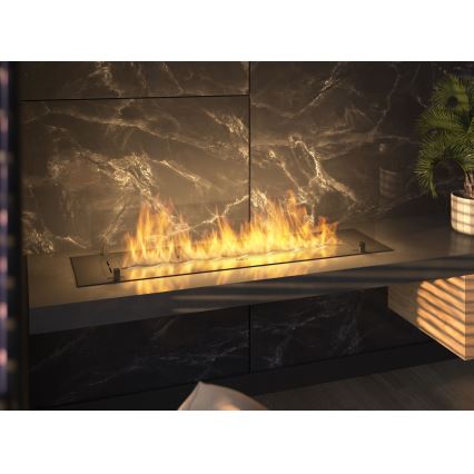 InFire - Vgradni BIO kamin 8,5x120 cm 6kW črna