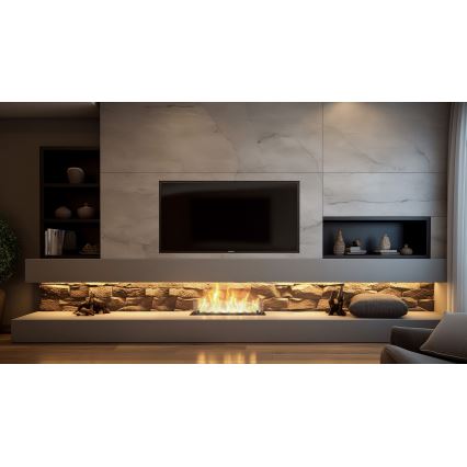 InFire - Vgradni BIO kamin 8,5x60 cm 3,5kW črna