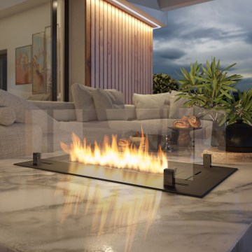InFire - Vgradni BIO kamin 8,5x80 cm 3,5kW črna