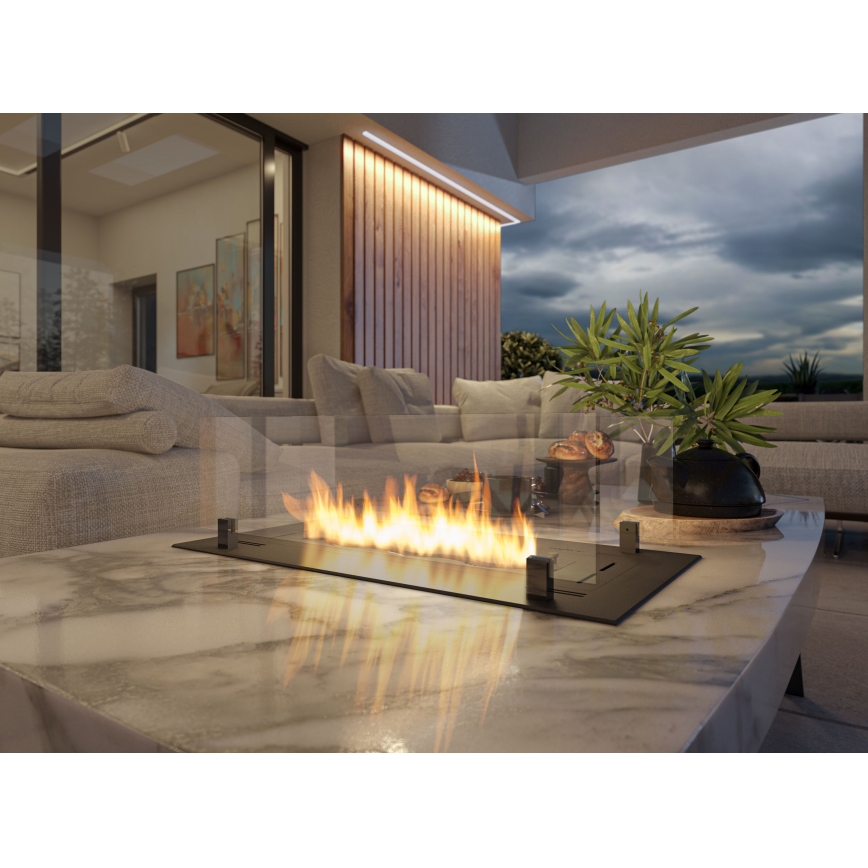 InFire - Vgradni BIO kamin 8,5x80 cm 3,5kW črna
