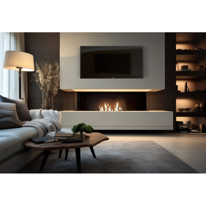 InFire - Vgradni BIO kamin 8,5x80 cm 3,5kW črna