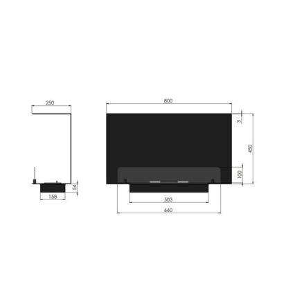 InFire - Vgradni BIO kamin 80x45 cm 3kW črna