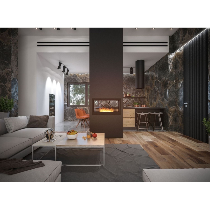 InFire - Vgradni BIO kamin 90x50 cm 3kW bifacial