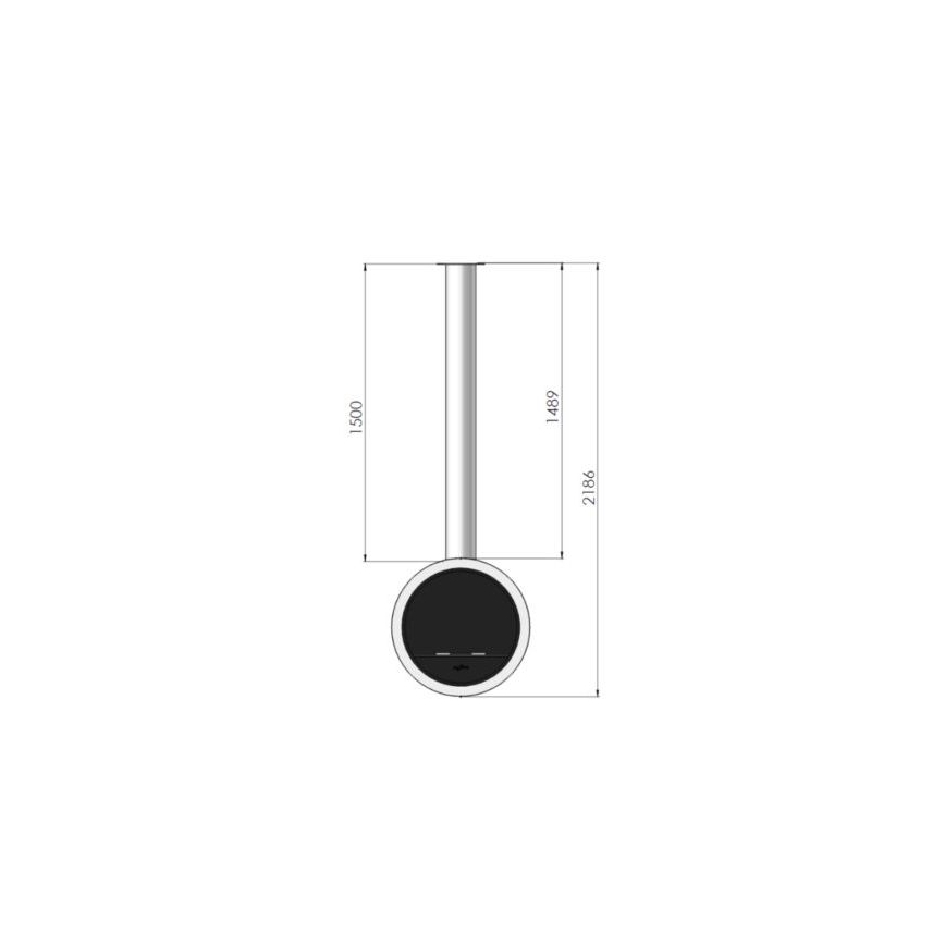 InFire - Viseči BIO kamin pr. 70 cm 3kW črna