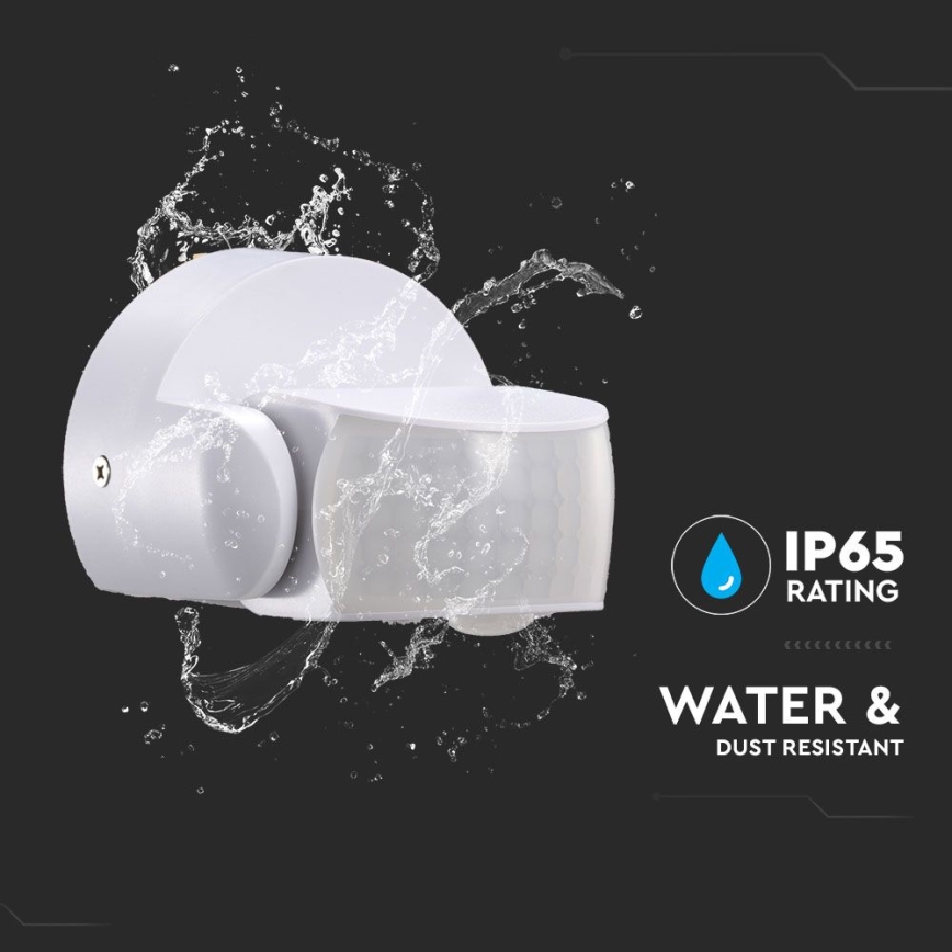 Infrardeči zunanji senzor gibanja 180/360° 600W/230V IP65 bela