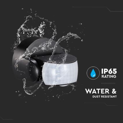 Infrardeči zunanji senzor gibanja 180/360° 600W/230V IP65 črna