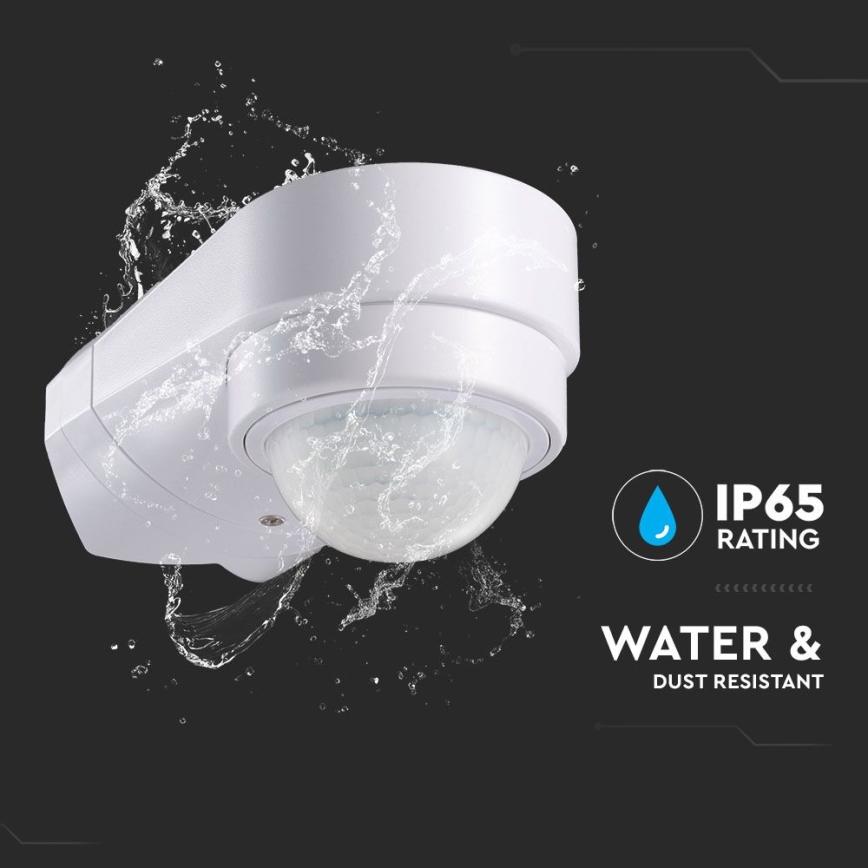 Infrardeči zunanji senzor gibanja 240° 600W/230V IP65 bela
