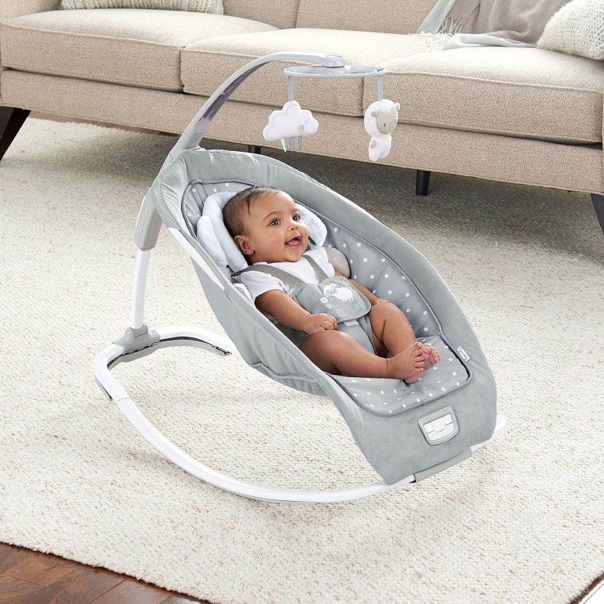 Ingenuity - Otroški ležalnik z melodijo CUDDLE LAMB 3xLR14