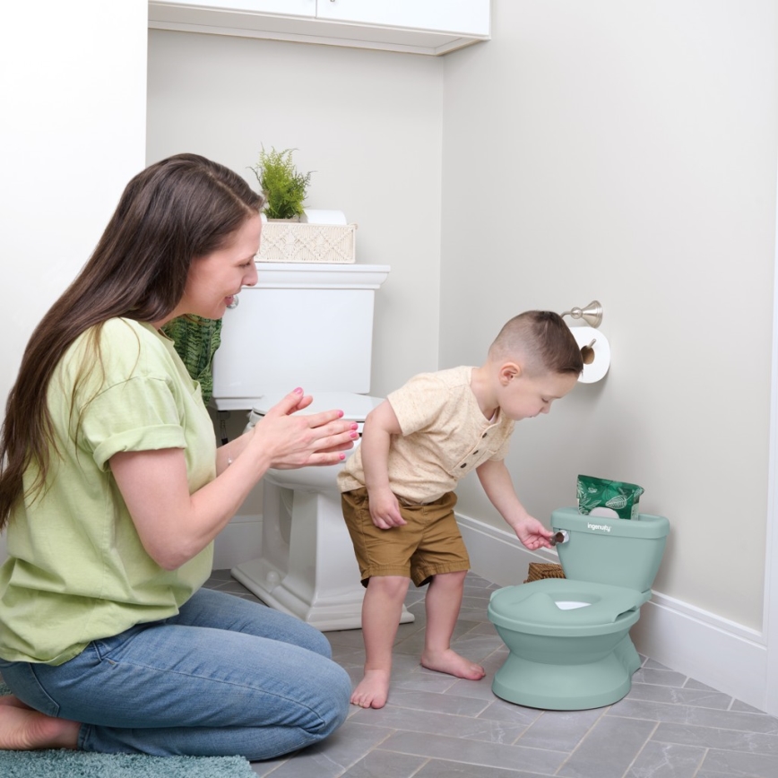 Ingenuity - Otroški WC z zvokom MY SIZE zelen 2xAAA