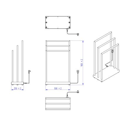 Instal Projekt - Električni sušilnik za brisače MOBE 105W 90x50 cm, bel
