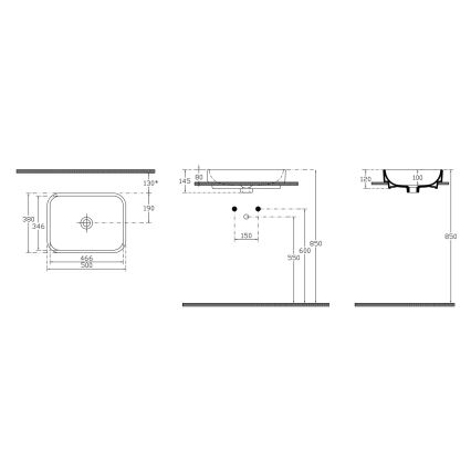 Isvea - Umivalnik na pult AQUA 50x38 cm keramika/bela