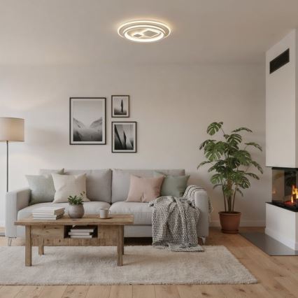 ITALUX - zatemnitvena LED stropna svetilka PARCO LED/55W/230V 3000-6500K, premer 50 cm, bela + daljinski upravljalnik