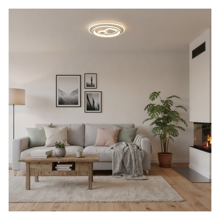 ITALUX - zatemnitvena LED stropna svetilka PARCO LED/55W/230V 3000-6500K, premer 50 cm, bela + daljinski upravljalnik