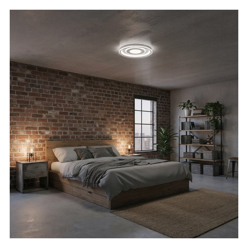 ITALUX - Zatemnjiva LED stropna svetilka SIMNI LED/55W/230V 3000–6500 K Ø 50 cm, bela + z daljinskim upravljalnikom