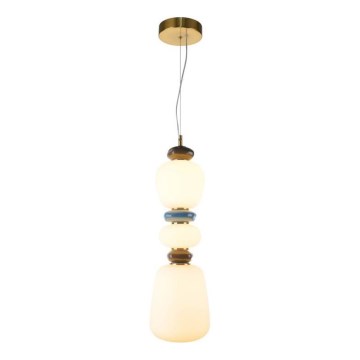 ITALUX - LED lestenec na kablu EVANS LED/19W/230V 3000K zlata/modra/rjava
