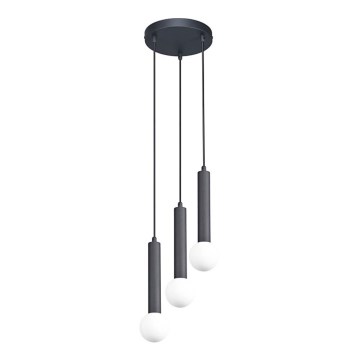 ITALUX - Lestenec na kablu FILANO 3xG9/5W/230V črna