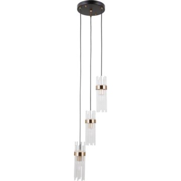 ITALUX - Lestenec na kablu TARASO 3xE14/40W/230V črna/zlata