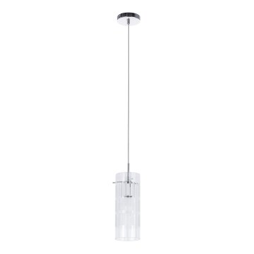 ITALUX - Lestenec na vrvici MAX 1xE27/60W/230V sijajni krom/prozorna