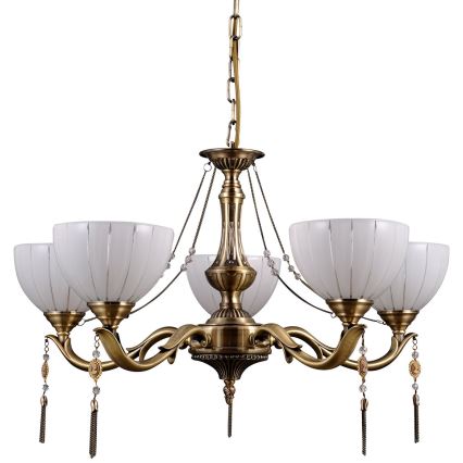 ITALUX - Lestenec na verigi BAXIO 5xE27/60W/230V