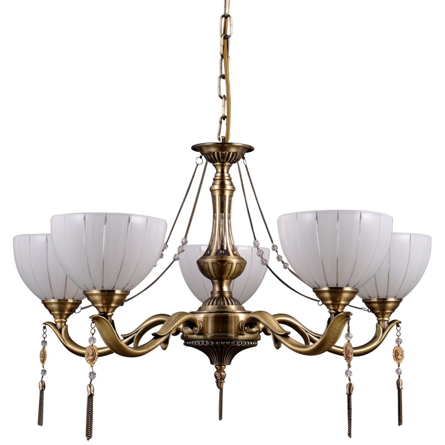 ITALUX - Lestenec na verigi BAXIO 5xE27/60W/230V