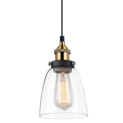 ITALUX - Lestenec na vrvici FRANCIS 1xE27/40W/230V črna/zlata