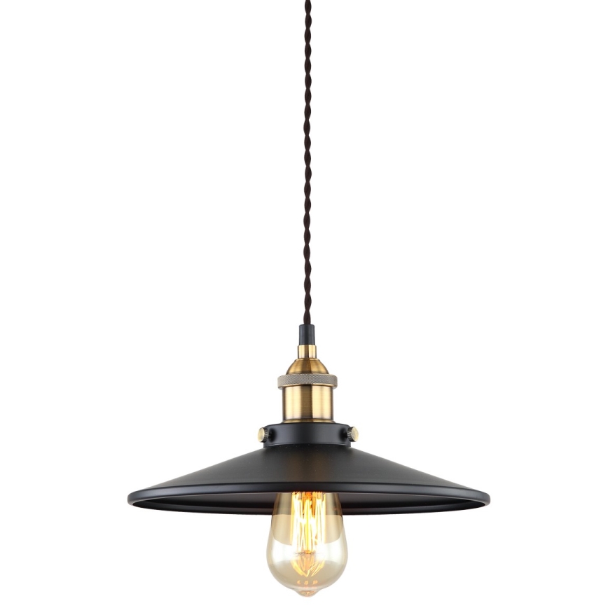 ITALUX - Lestenec na vrvici VERDA 1xE27/40W/230V pr. 26 cm črna